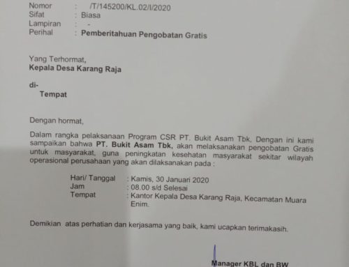 Pemberitahuan Pengobatan Gratis Di Desa Karang Raja