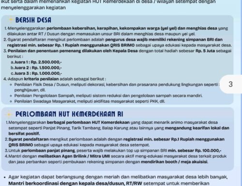 Lomba Bersih Desa Dari Bank BRI Unit Sudirman Muara Enim